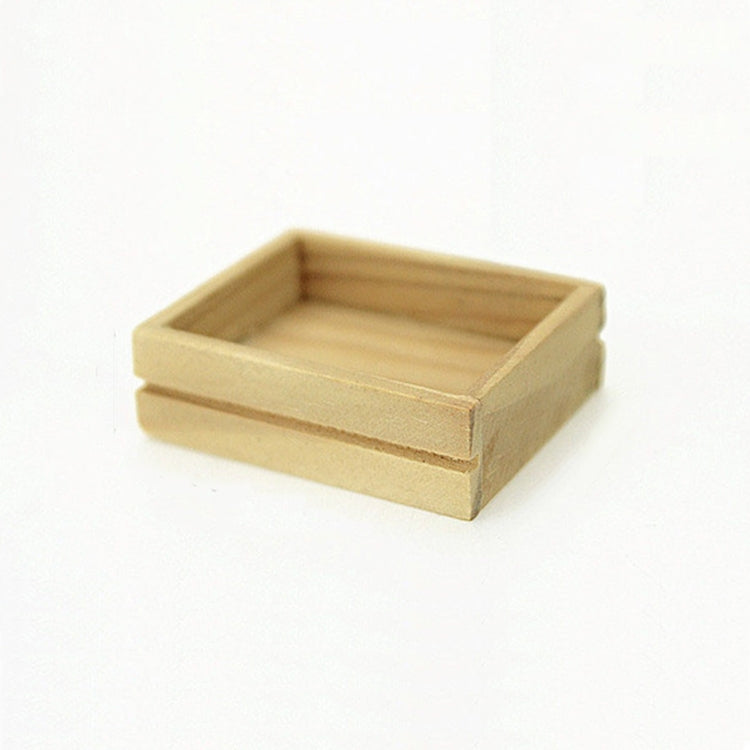 Rectangular mini wooden open box, natural light wood