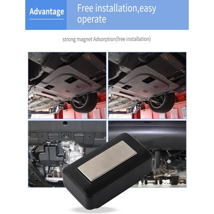 GPS tracker mounted with magnet under a vehicle