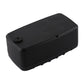 Black GPS tracker in smooth rectangular plastic shell with mounting loop
