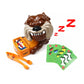 Brown and cream toy dog game with orange launcher and green bone tiles
