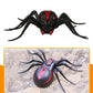 Infrared remote control spider toy, black body with red pattern and long legs