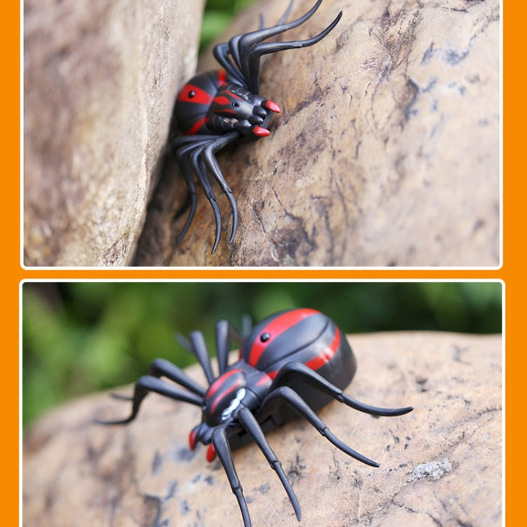 Infrared remote control spider toy, black body with red head markings on surface