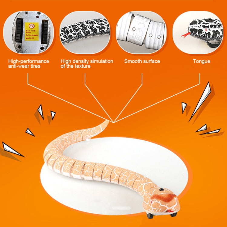 Orange remote-control snake toy with textured scales and curled body