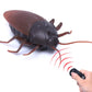 Remote-control cockroach toy with brown wings and dark body, remote control with infrared lines