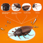 Remote-control cockroach toy with brown wings and dark body, feature callouts layout