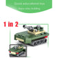 Green tank-style building block with 1 in 2 inset view