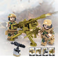 Camouflage soldier minifigures with large gold cannon and tripod telescope accessory