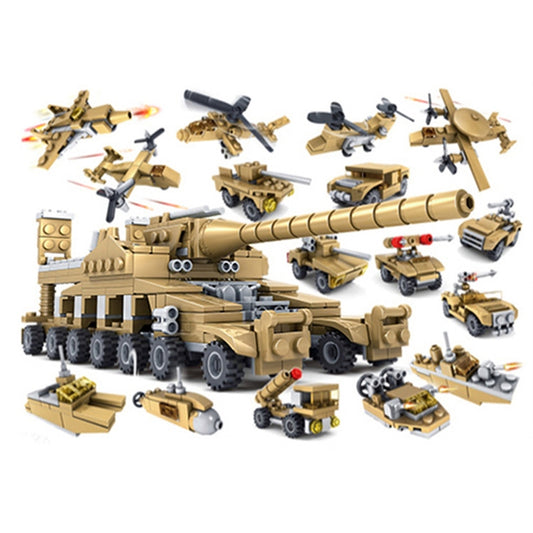 KAZI Super Tanks Building Blocks 16 in 1 Sets Bricks Model Brinquedos Toys, Age Range: 6 Years Old Above, 84031