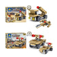 Tank building set box with step-by-step assembly and tan vehicle model