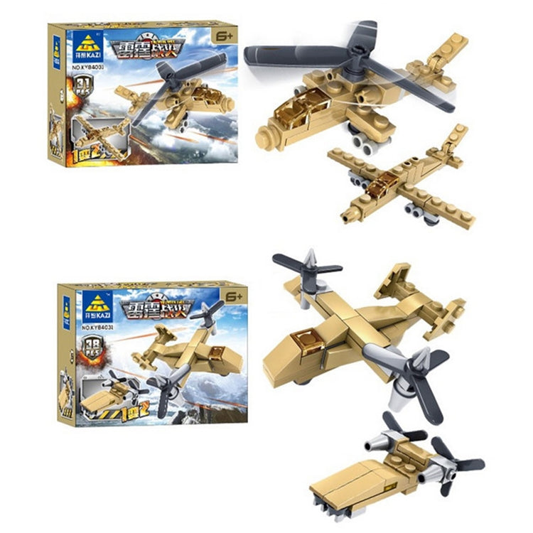 Boxed tan aircraft building set with assembled plane models and wing pieces