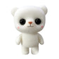 White bear doll figurine with glossy black eyes, pink blush cheeks, and small nose