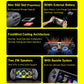 Feature infographic featuring handheld console thumbnails, battery image, and cooling airflow diagram
