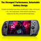 Handheld game console with 7-inch display and detachable battery design