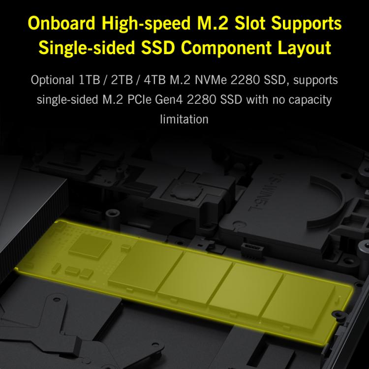 Handheld game console interior base with green M.2 SSD slot cover
