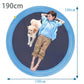 Blue round PVC splash mat with dark center, 190 cm size view