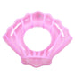 Pink shell-shaped inflatable swimming ring with central round opening