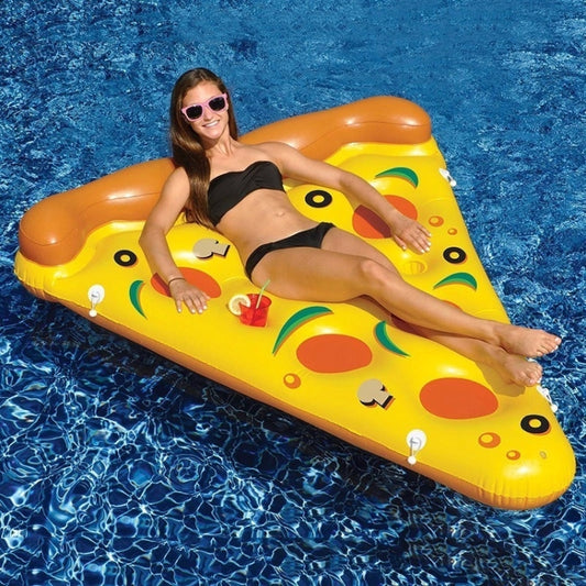 Inflatable Pizza Slice Shaped Floating Mat Swimming Ring, Inflated Size: 180 x 130cm, Pizza Slice
