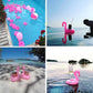 Inflatable pink flamingo floating drink holder with cup holders
