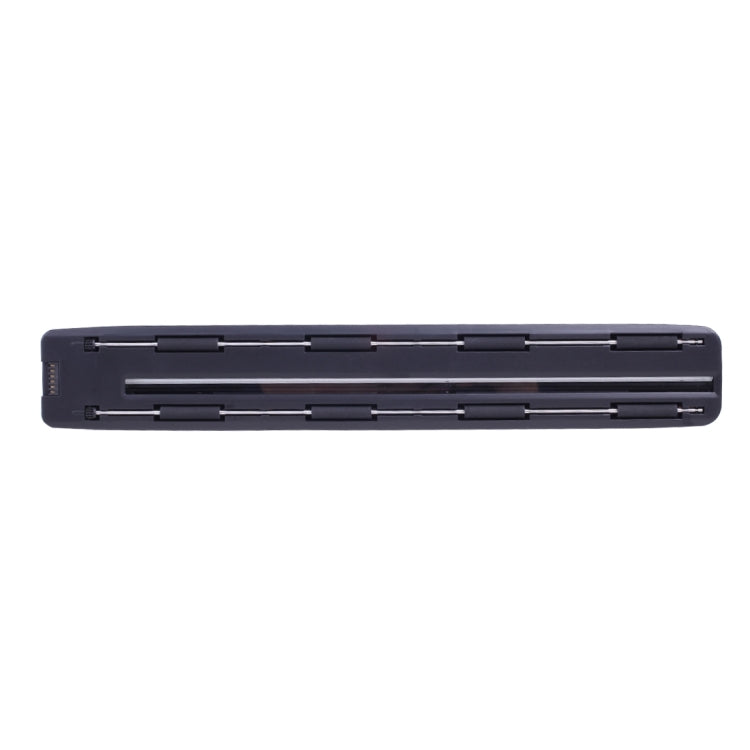 Black portable WiFi document scanner underside with roller bar channels and guides