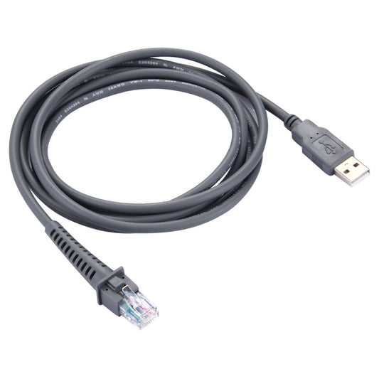 2 m USB-A male to RJ45 male serial data cable, gray connectors and braided jacket