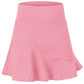Women’s quick-drying A-line sports skirt, blush pink with wide waistband and flared hem