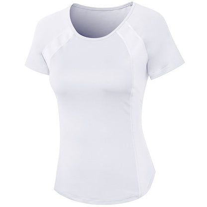Women’s fitted round-neck short-sleeve T-shirt, white