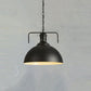 Black single-head pendant lamp with curved metal frame and E27 socket