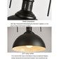 Black metal lamp shade with vented top and E27 lamp holder detail