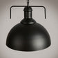 Black dome-shade pendant light with hanging chain and E27 socket