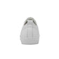 Men's white sneakers heel view with rear tab and padded collar