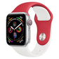 Silicone double-color Apple Watch 42mm band, red and white with metal pin