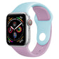 Silicone double-color Apple Watch 42mm band, light blue and purple with metal pin
