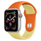 Silicone double-color Apple Watch 42mm band, orange and yellow with metal pin