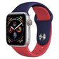 Double-color silicone watch band with navy and red strap for Apple Watch 42mm