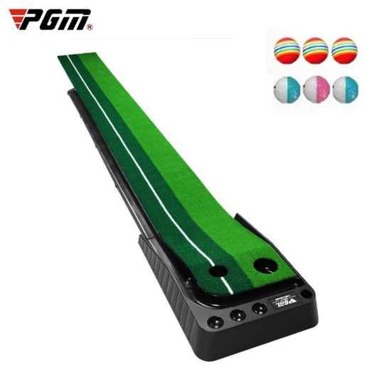PGM 3m Golf Indoor Swing Grip Putting Trainer Practice Pace with Automatic Return Fairways & 3 Soft Balls & 3 Two-color Balls, 3m + Balls