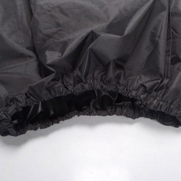 Black golf bag rain cover hem with gathered elastic edge, close-up
