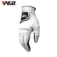 Men's white sheepskin golf glove with perforations and anti-slip palm patch