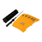 Orange golf wind swing trainer kit with black housing, handle, and screws