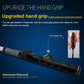 Black ribbed hand grip of golf wind swing trainer with indicator line