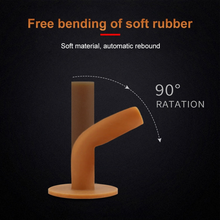 Amber soft rubber golf tendon tee with wide base and flexible upright peg