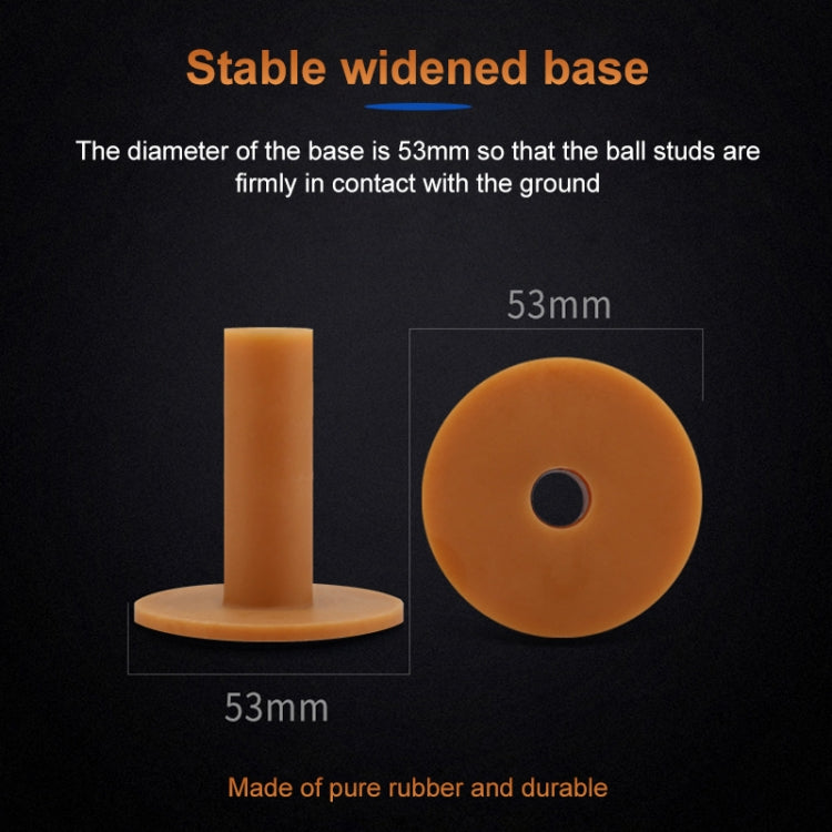 Amber rubber golf tendon tee with stable wide round base