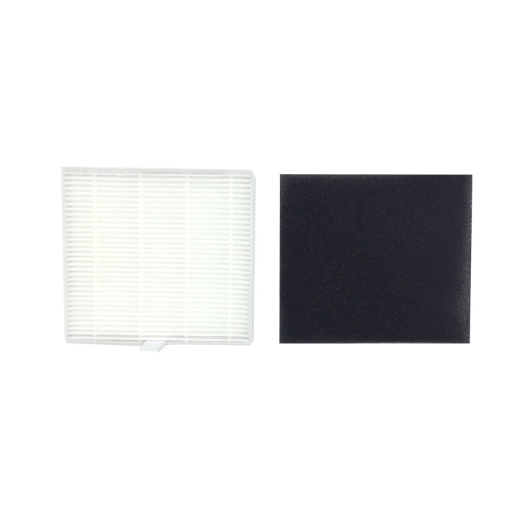 Robot vacuum filters: white grid filter panel and black foam backing