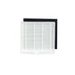 Robot vacuum filter with white grid panel and black backing