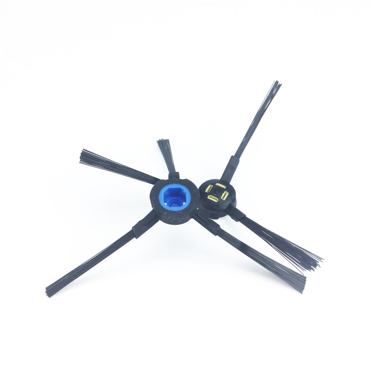 Robot vacuum side brush assembly with dark blue bristles
