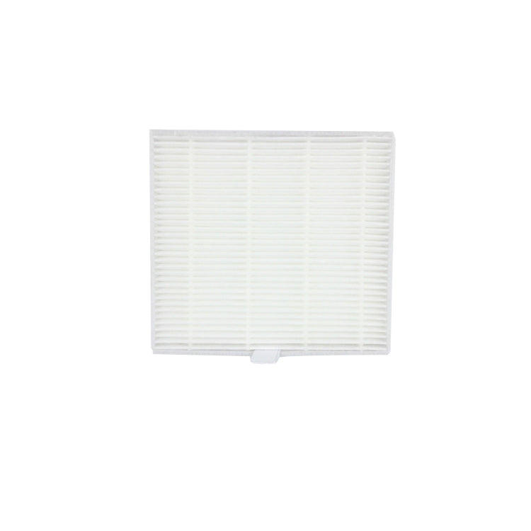 Robot vacuum white pleated filter with square frame and central tab
