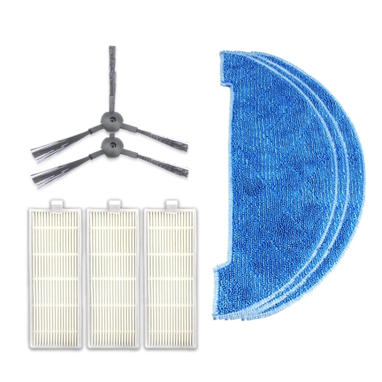 Robot vacuum side brush pair with white filters and blue cleaning pads