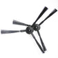 Black dual side brush module for robot vacuum with bristle fins