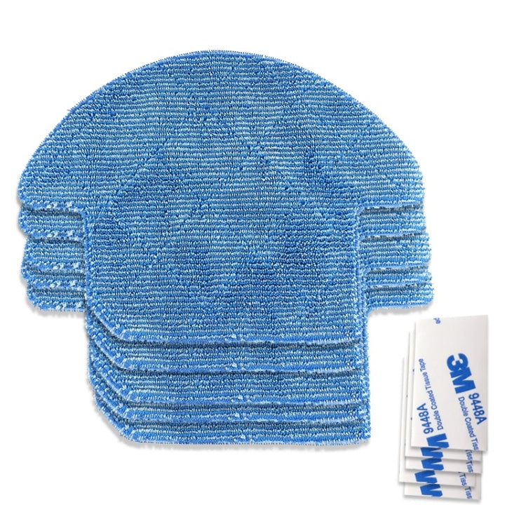 Blue microfiber cleaning pad with adhesive sticker pack set