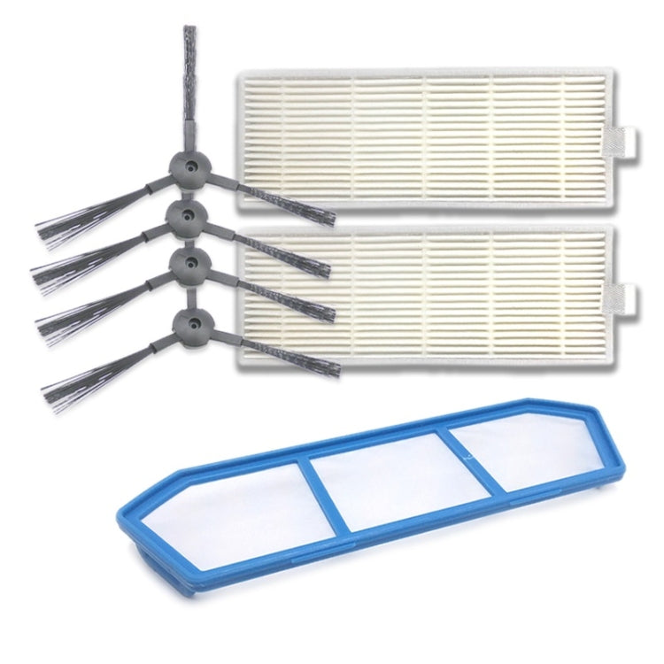Robot vacuum side brushes and replacement filter set with blue frame filters