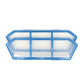 Robot vacuum replacement filter with blue plastic frame and 3-grid panel